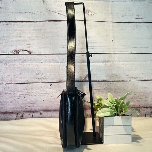 Coccinelle Black Leather and Nylon 3 Compartment Zip Shoulder Bag Made in Italy - Picture 3 of 16